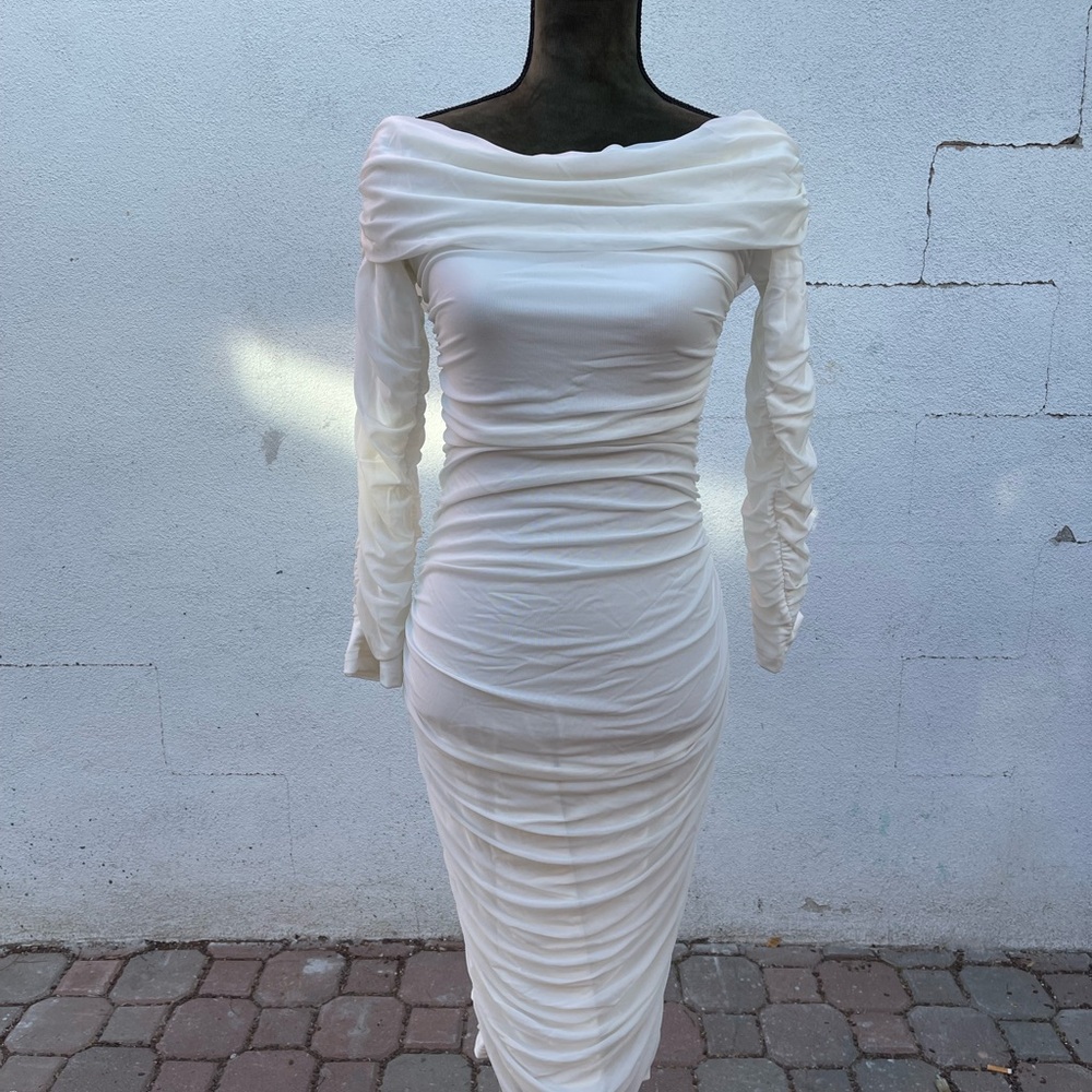 Elegant Off-Shoulder White Dress